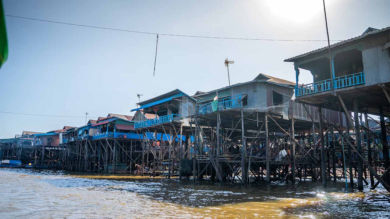 Stilt houses in Kampong Phluk village